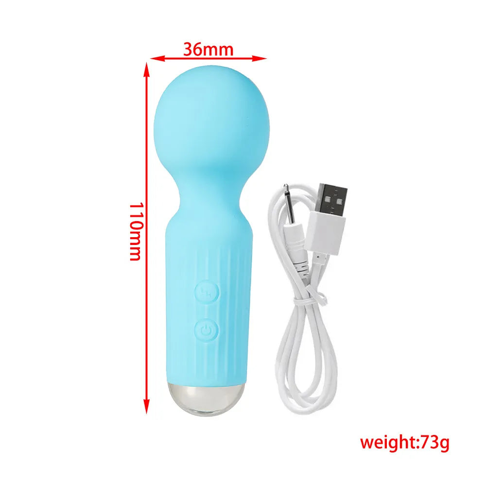 Mini AV Vibrator Magic Wand for Women Clitoris Stimulator USB Rechargeable Portable Silicone Massager Female Sex Toys