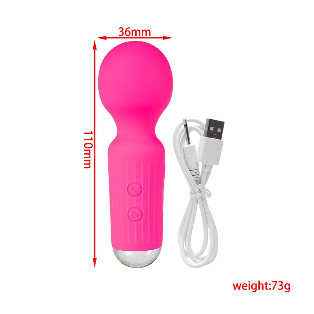 Mini AV Vibrator Magic Wand for Women Clitoris Stimulator USB Rechargeable Portable Silicone Massager Female Sex Toys