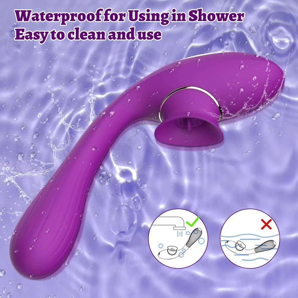 2 in 1 Bendable Clitoralis Vibrators for Women Licking Clit Sucking Stimulator Dildo Sex Toys for Adults Female Masturbator 18