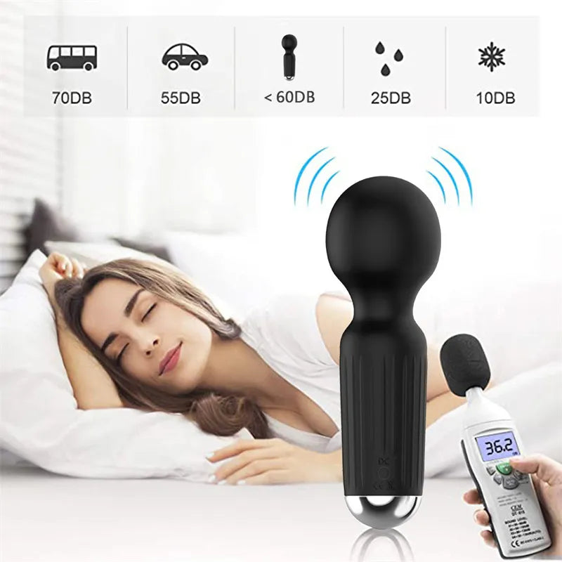Mini AV Vibrator Magic Wand for Women Clitoris Stimulator USB Rechargeable Portable Silicone Massager Female Sex Toys