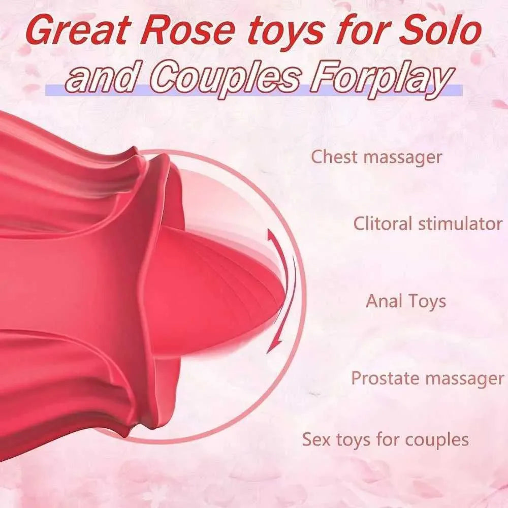 Powerful Rose Tongue Vibrator Female G Spot Clitoris Vagin Nipple Licking Stimulator Massager Masturbation Sex Toys for Adult W250319