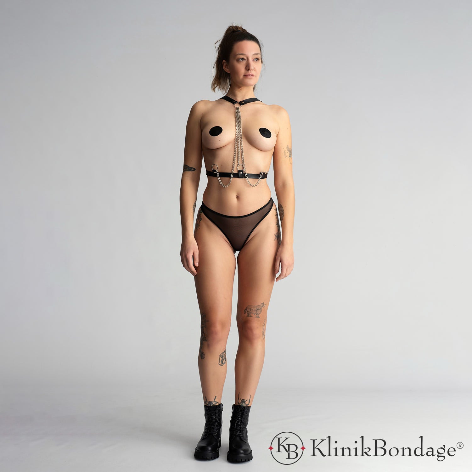 Black Vegan Leather BDSM Outfit