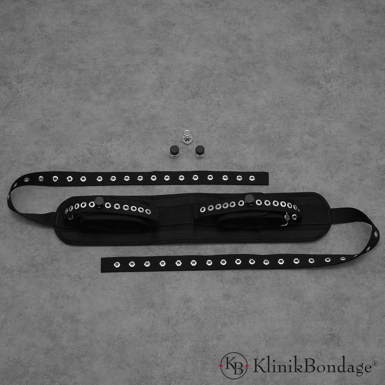 Black Bed Leg Cuff with Connecting Strap