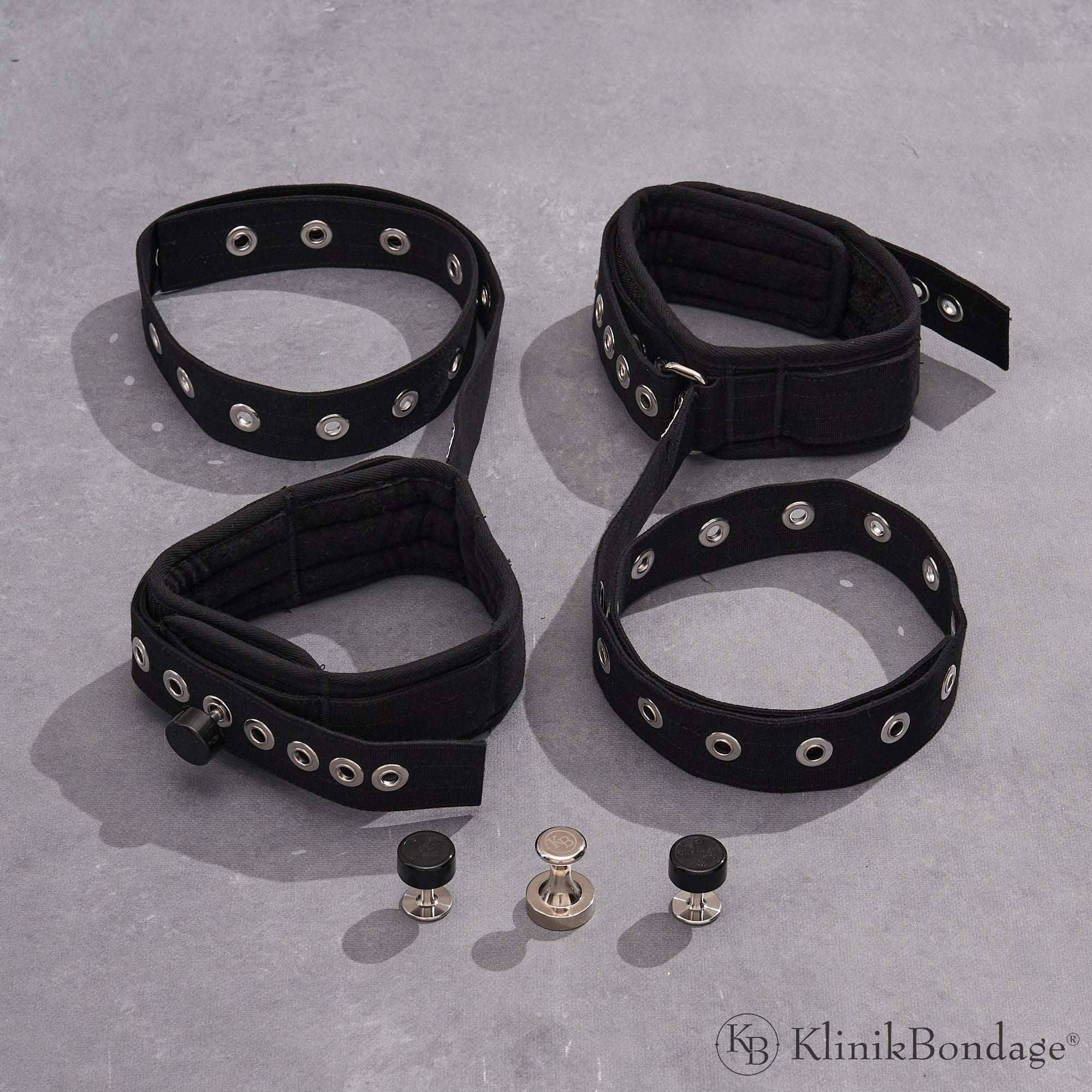 Black Leg Cuffs Bondage 2-Piece Set