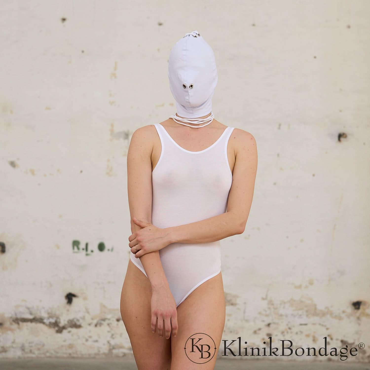 Bondage Mask Without Mouth Opening White