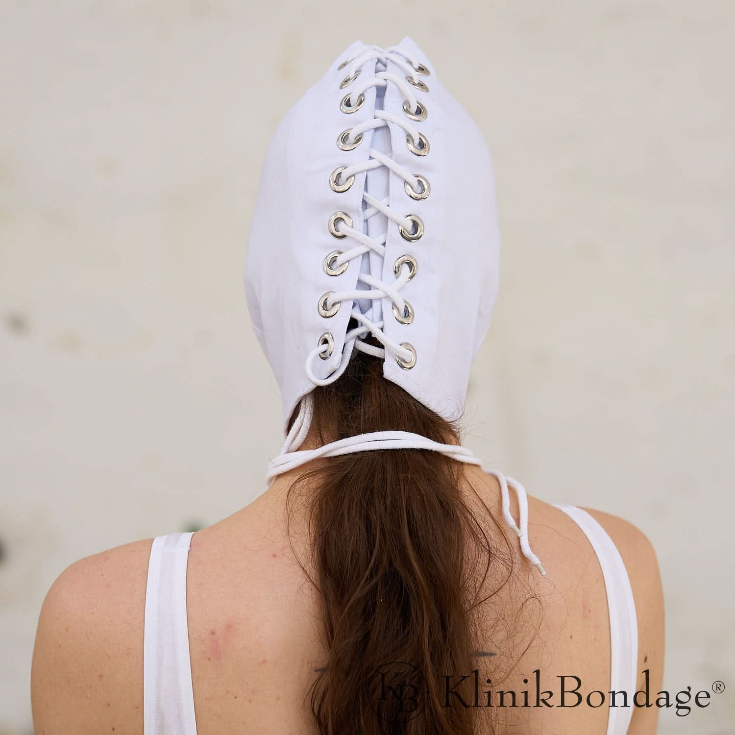 Bondage Mask Without Mouth Opening White