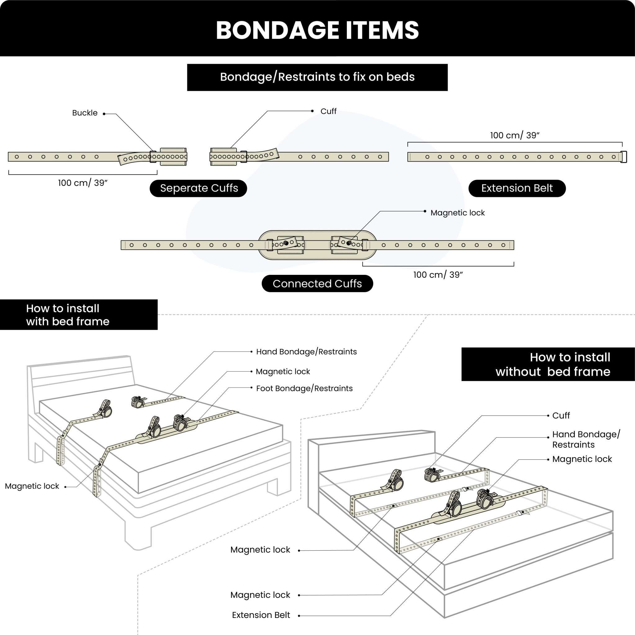 Large Bondage Set Black