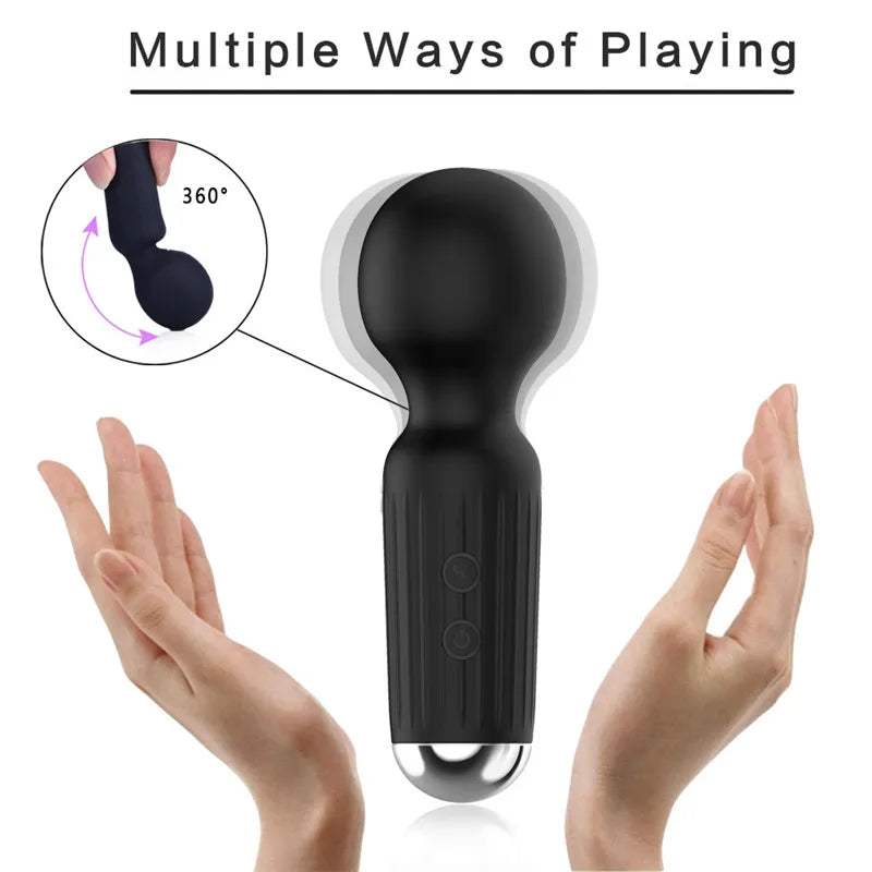 Mini AV Vibrator Magic Wand for Women Clitoris Stimulator USB Rechargeable Portable Silicone Massager Female Sex Toys