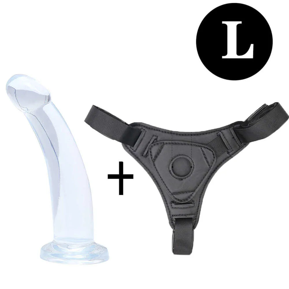 Female wearing simulated dildo, fake jj penis, les pulling, adult sex toys, homosexual tools