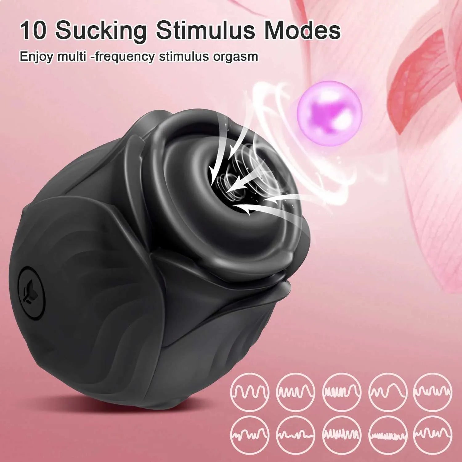 Clitoral Sucking Vibrator Rose- 10 Intense Suction Modes G-spot Stimulator Vaginal Pussy Massager Adults Sex Toy for Women W250319