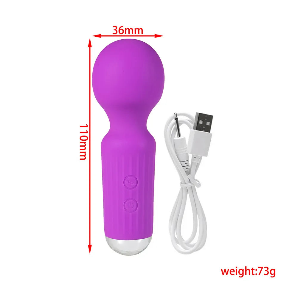 Mini AV Vibrator Magic Wand for Women Clitoris Stimulator USB Rechargeable Portable Silicone Massager Female Sex Toys