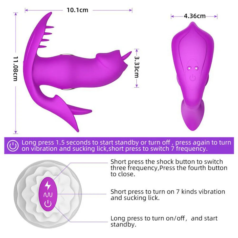 Massage 4 in 1 Electric Shock G-spot Vagina Stimulator Adult Products Oral Sex Tongue Licking Dildo Vibrator Erotic Sex Toys for Couple