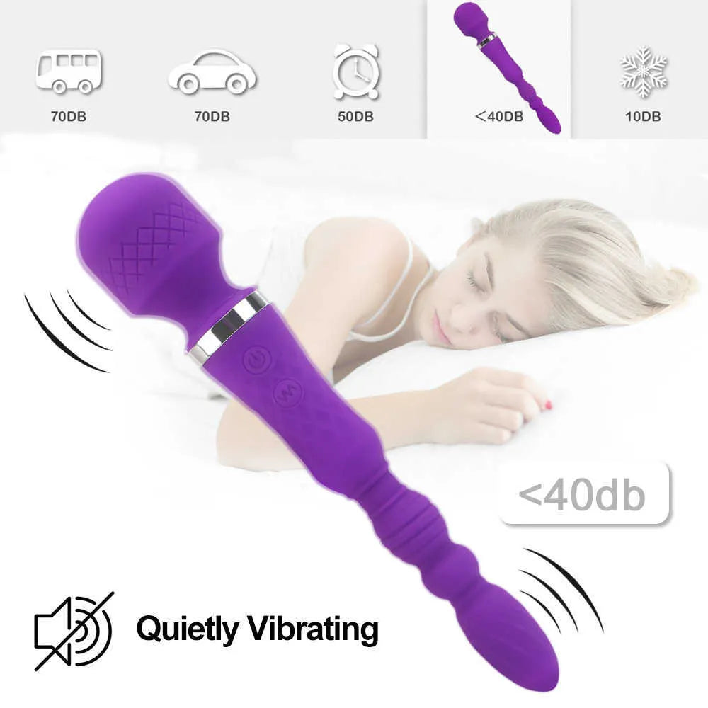 Massage Items Magic Wand 2 In 1 Anal Plug Female Masturbator Lesbian 10 Modes Vibrator Erotic Machine Sexy Toys for Women Adults Products