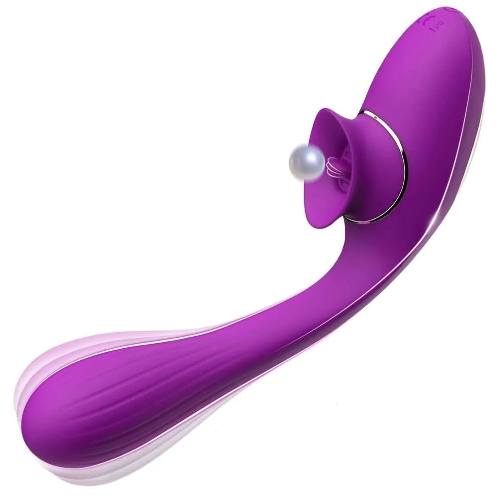 2 in 1 Bendable Clitoralis Vibrators for Women Licking Clit Sucking Stimulator Dildo Sex Toys for Adults Female Masturbator 18