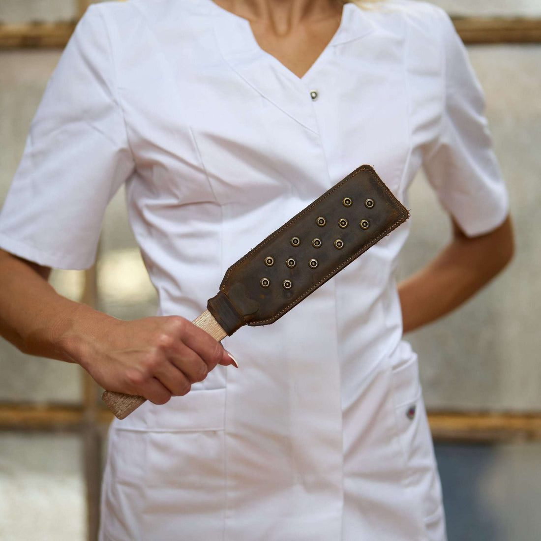 Brown Vintage Leather BDSM Paddle