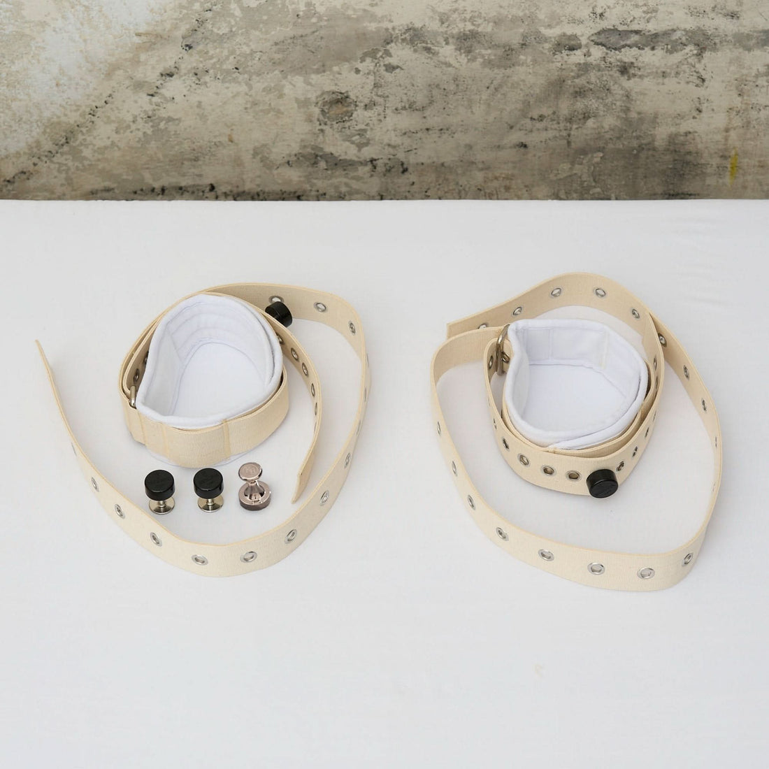 White Leg Cuffs Bondage 2-Piece Set