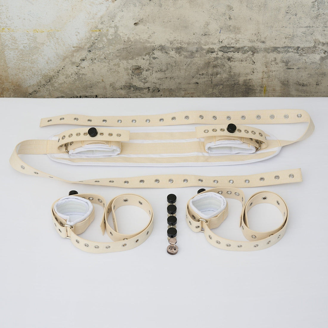 White Full-Body Bed Bondage Set (Size S)