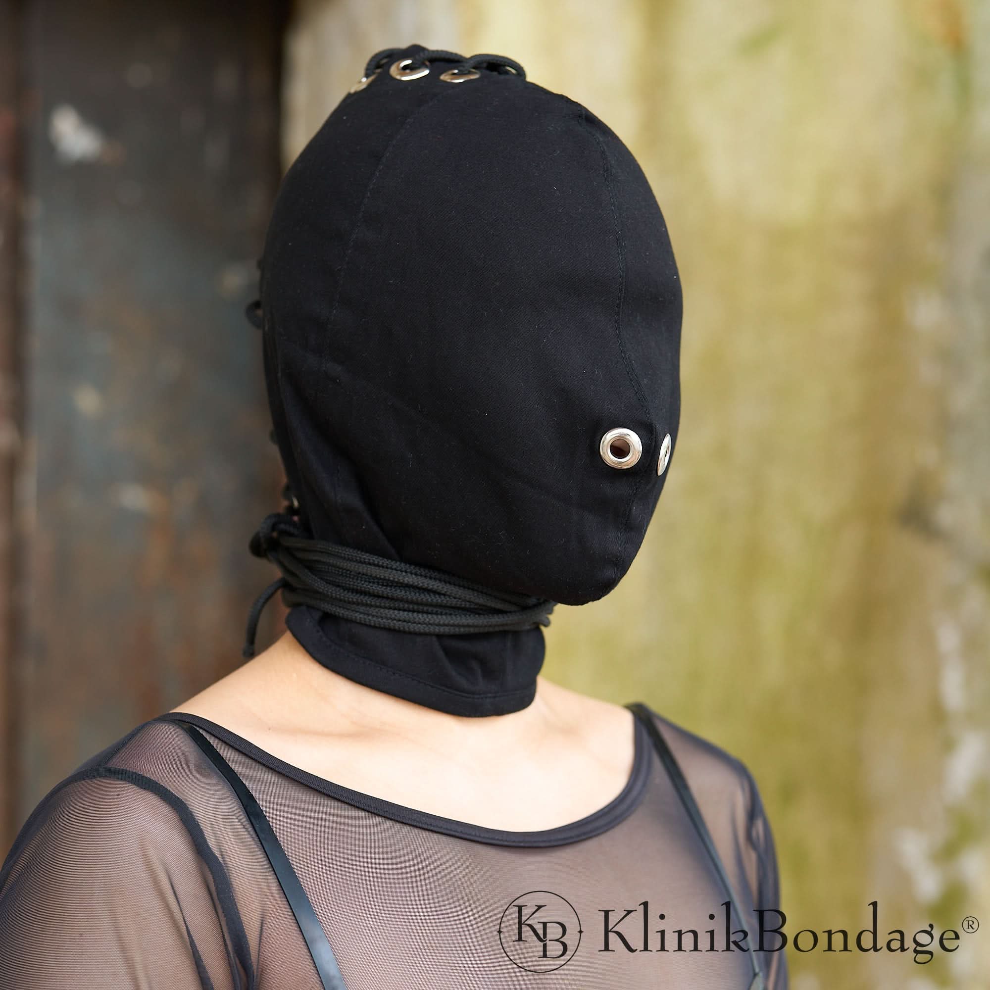 Bondage Mask Without Mouth Opening Black