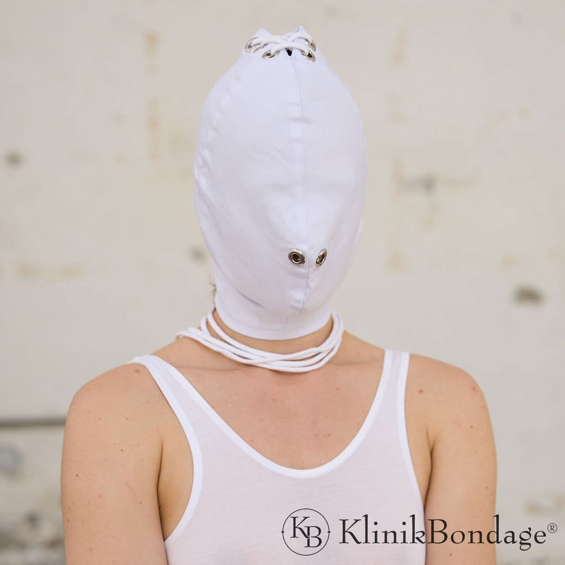 Bondage Mask Without Mouth Opening White