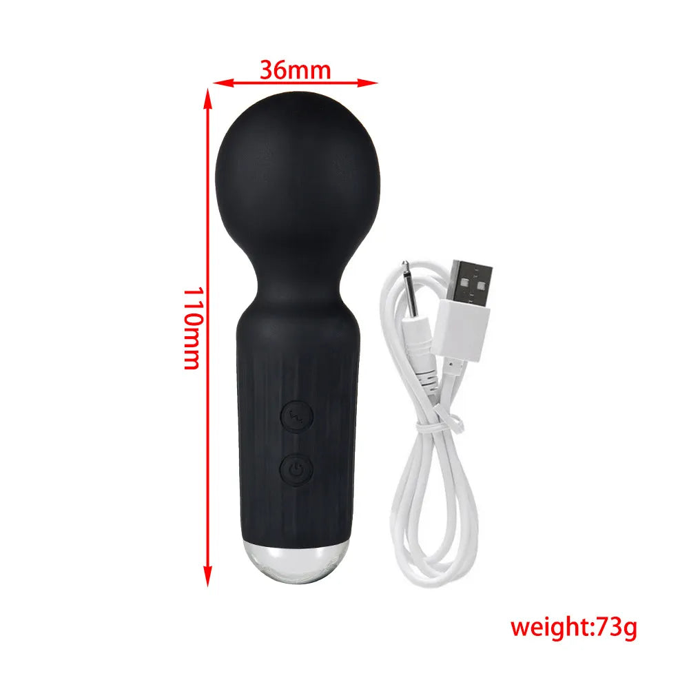 Mini AV Vibrator Magic Wand for Women Clitoris Stimulator USB Rechargeable Portable Silicone Massager Female Sex Toys