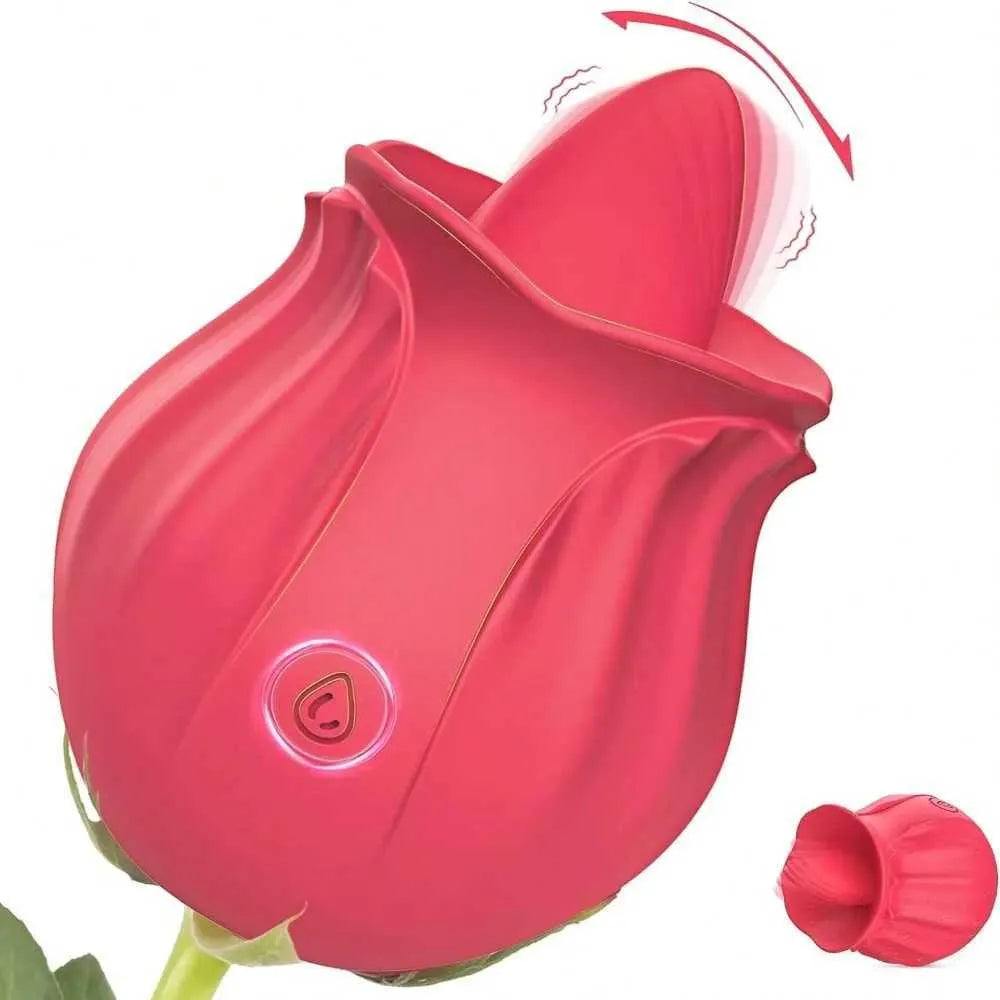 Powerful Rose Tongue Vibrator Female G Spot Clitoris Vagin Nipple Licking Stimulator Massager Masturbation Sex Toys for Adult W250319