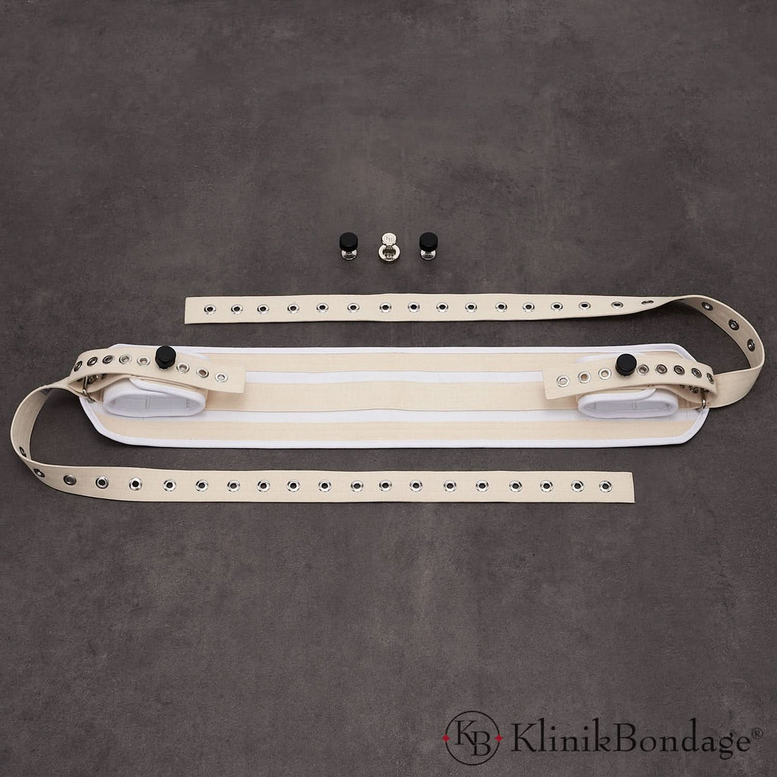 Foot BDSM Bed Restraint with Connecting Strap White