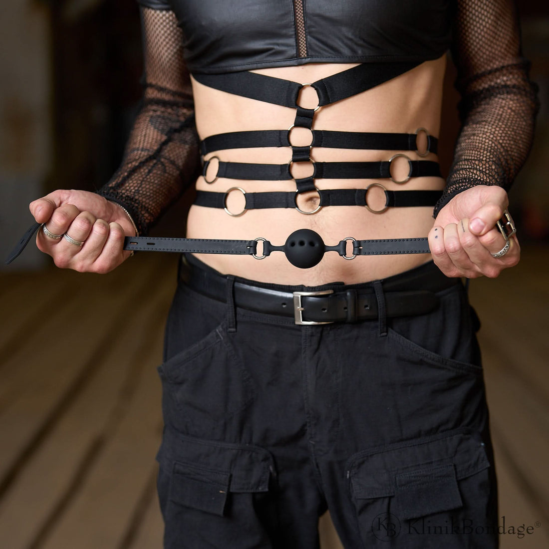 Black Silicone Gag Ball with Air Holes