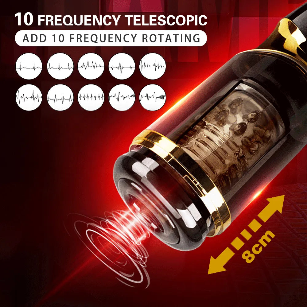 Massage 10 Frequency Telescopic Rotating Masturbation Cup Adult Products Male Masturbation Device Sexy Voice Sex Machine Sex Toy for Men