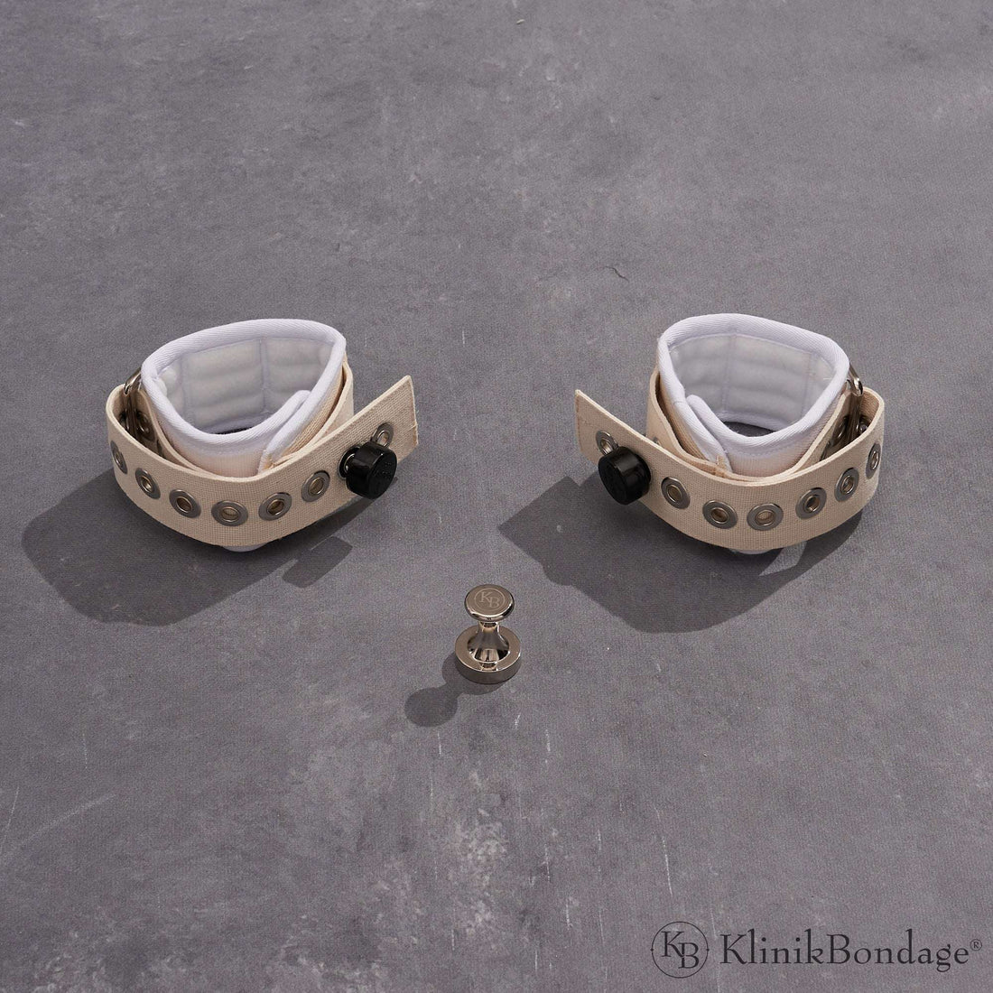 Cuffs for Hands and Feet Pair Kinky Style White